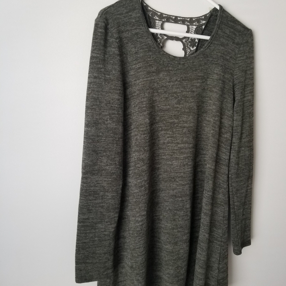 Alya Knit Long Sleeve Mini Dress Cut Out Lace Back Details Size S - Picture 5 of 12